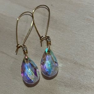 Kate Spade gold and Iridescent AB Crystal Dangle Earrings